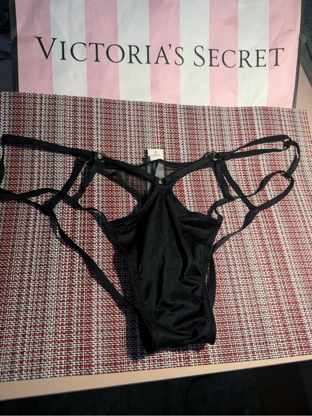Victoria's Secret Black Strappy Cheeky Panty